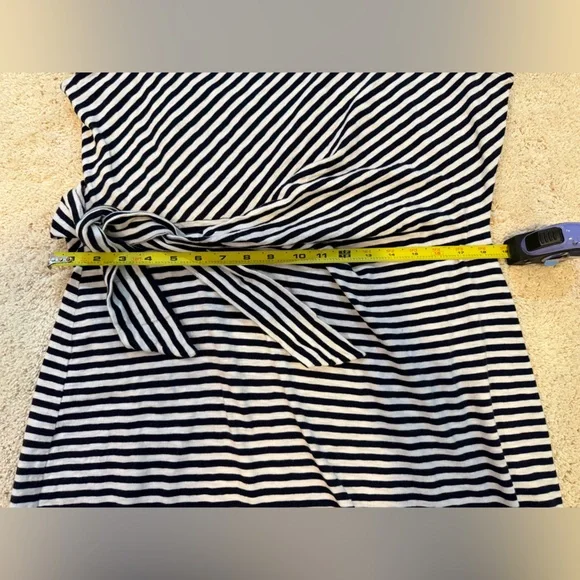 Talbots Classic Striped Black and Navy Cotton Pullover Dress - Picture 5 of 8